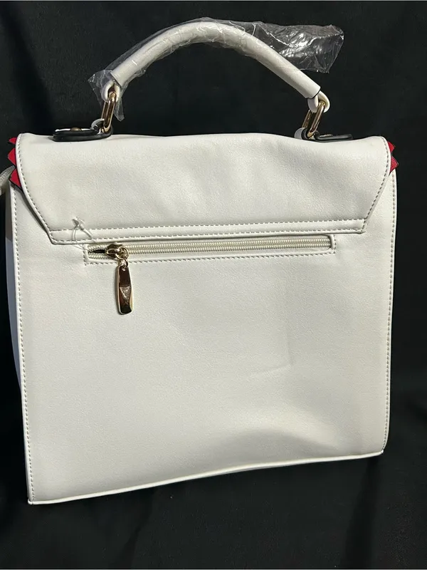 Unbranded White Top-Handle Lego Design Love Accent Satchel Shoulder Bag NWT - Image 3