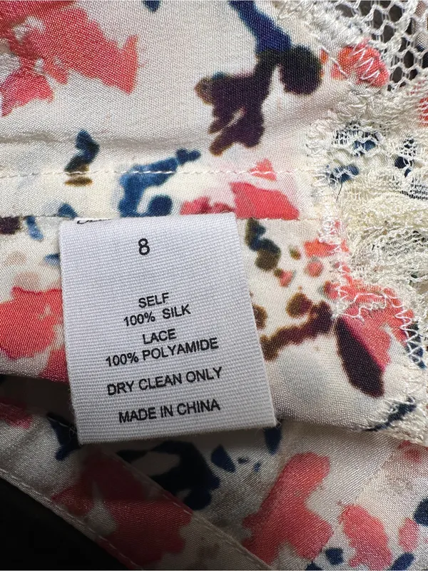 Ulla Johnson Leiko Lace Bralette Plumeria Silk Crop Top Cami Size 8 New Y2K - Image 10