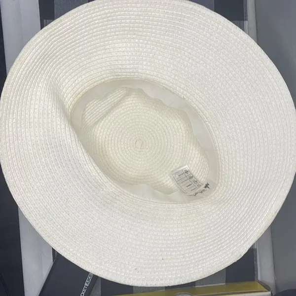 Disney Parks White Sun Hat with‎ Sorcerer Mickey Charm and 2017 Charm. - Image 5