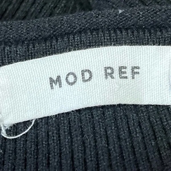 MOD REF Black Ribbed Knit Button Down Cropped Cardigan Sweater Top Size S - Image 4