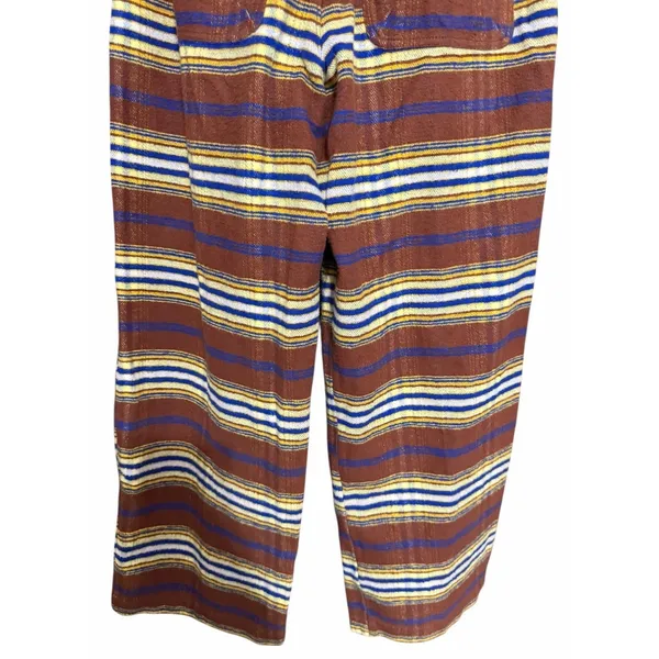 Free People Preppy Plaid Pull On Trousers Pants Flannel Brown/Blue‎ Size Medium - Image 6