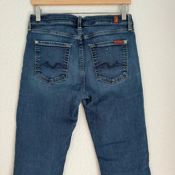 7 For All Mankind Womens Jeans Size 29 Blue Denim Bootcut Medium Dark Wash - Image 7