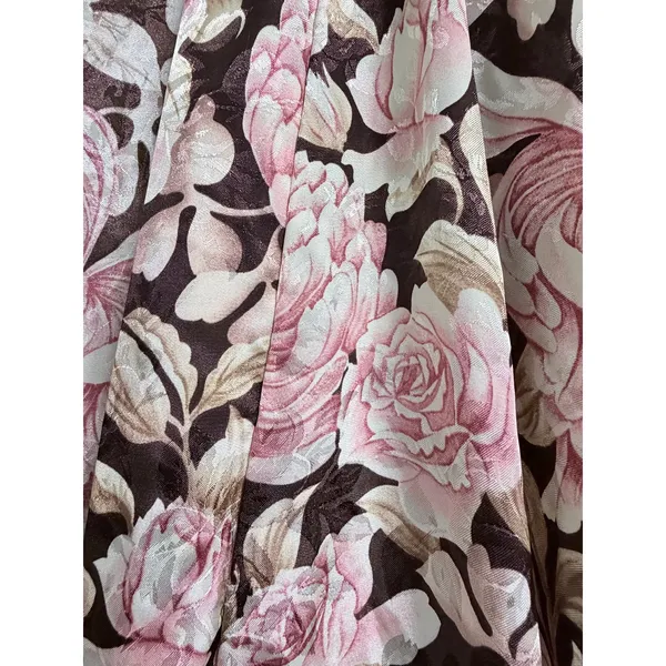 Floral Rose Brown Satiny Vintage Robe Kimono size Small/Medium - Image 6