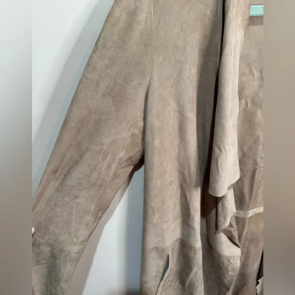 GERARD DAREL GOAT Suede Jacket‎ Longline Coat 38 - Image 3