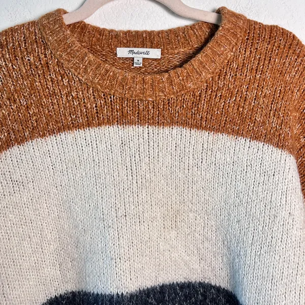 Madewell Women’s Striped Baxter Sweater Tunic‎ Wool Cotton Blend Medium - Image 5
