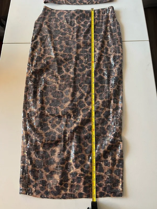 No Boundaries Snake Print Sequin Skirt Set - Image 9