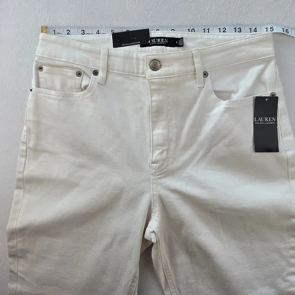 Lauren Ralph Lauren NWT White High-Rise Straight Ankle Jeans 29 Size 8 - Image 10