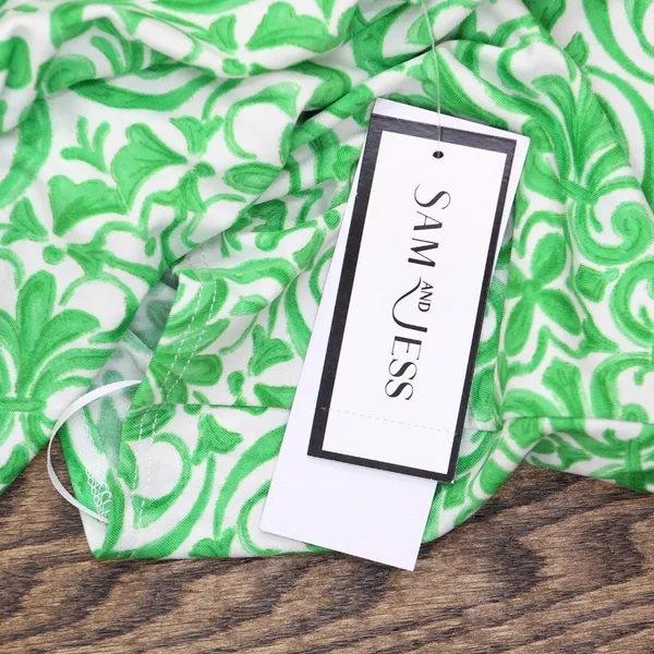 NWT Sam and Jess Womens V-Neck Cap-Sleeve Shirt Top TA3718766W Poison Green S - Image 3