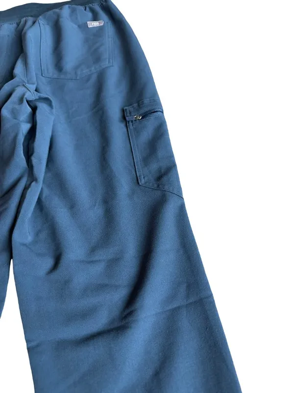 Figs Technical Collection Slate Blue Jogger Scrub Pants Zip Cargo Small Women's - Image 13