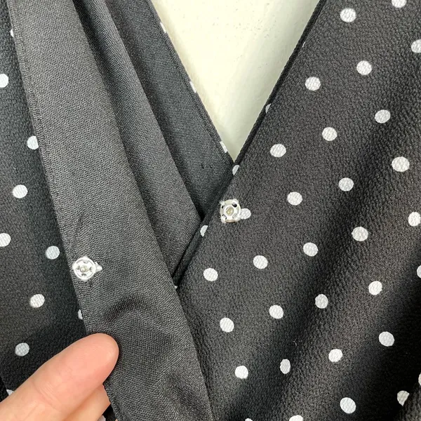 Apt 9 Jumpsuit Womens Large Black‎ White Polka Dot Cropped Wide Leg Sleeveless - Image 7
