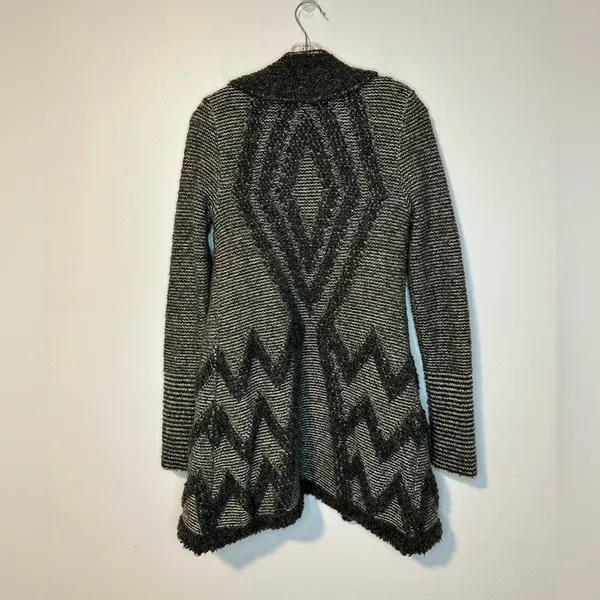 Angel Of The North‎ Anthropologie Equinox Wool Knit Open Cardigan sz S Western - Image 2