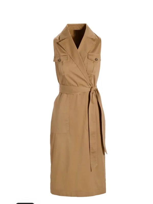 NEW Boston Proper Collared‎ Utility Midi Dress Iced Coffee Medium - Image 2