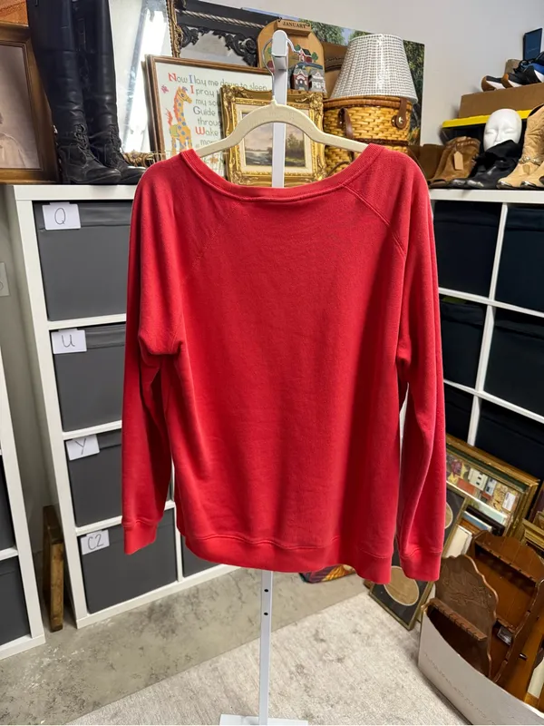 Nike Women’s Red Swoosh Logo Crewneck Sweatshirt - Image 2