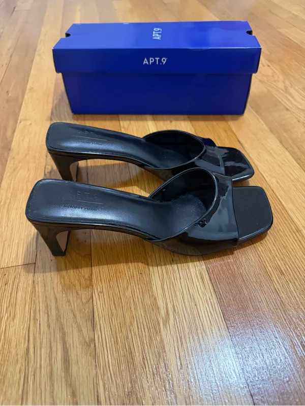 Apt. 9 size 9 black heels Tammy women’s open back mule heel shoes - Image 5