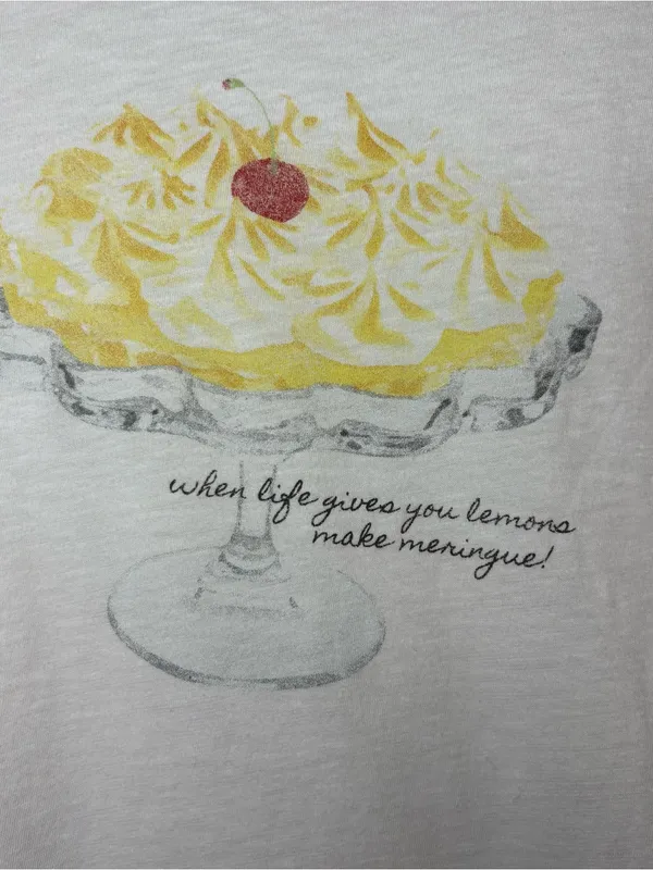 Aerie soft cotton white tee flowy plus size Xxl 2X casual beach graphic yellow - Image 4