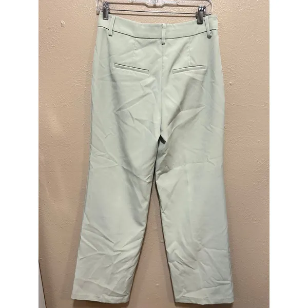 Avec Les Filles Green Cropped Wide‎ Leg Career Dress Pants Womens Size 4 - Image 3