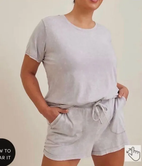 Cotton Modal Short Sleeve Lounge Tee Size 2X - Image 5