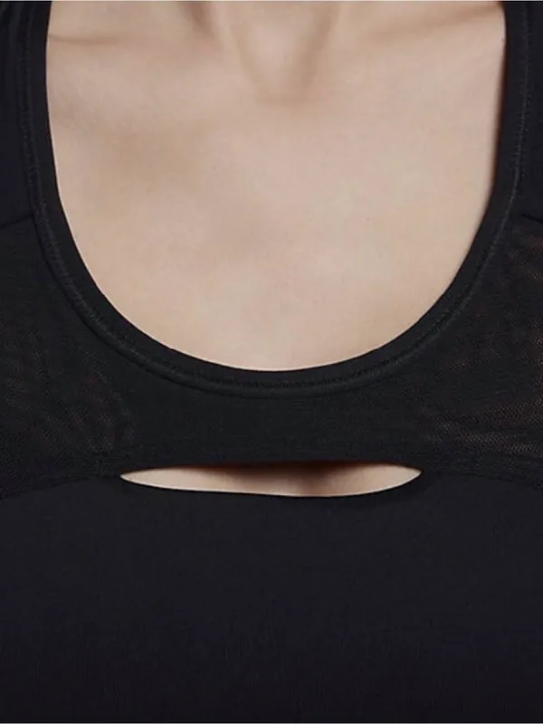 Nike Classic Swoosh Modern Women's Medium Support Sports Bra Black DRI-FIT SzM - Image 4