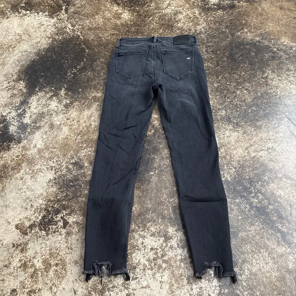Hidden Black Skinny Jeans with Frayed Hem - Image 4