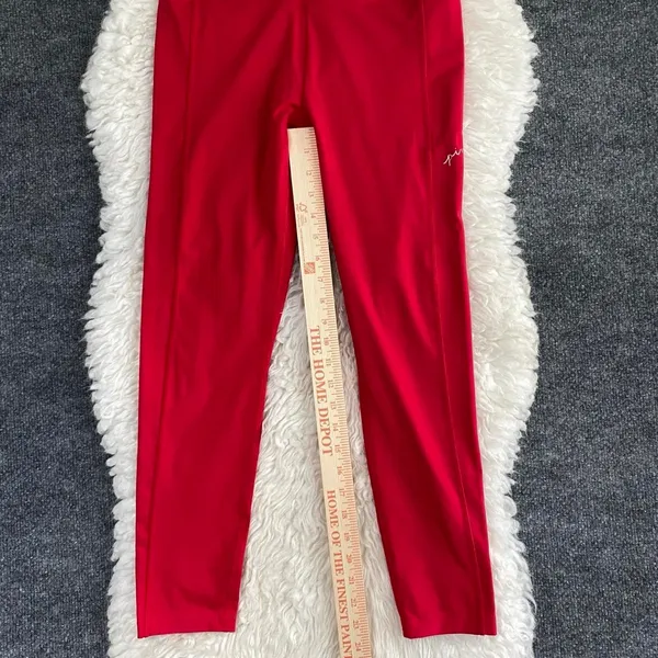 Vs Pink Active Red Leggings Side Pockets Activewear Gym Casual Yoga Pilates - Image 6