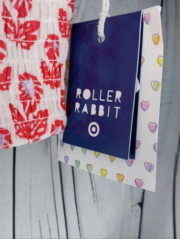 Roller Rabbit x Target Smocked Peplum Coquette Floral Boho Chic Crop Tank Top - Image 5