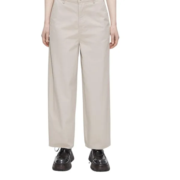 AX Armani Exchange Wide Leg Chino Pants Women's Size 0 Beige High Rise Casual - Image 13