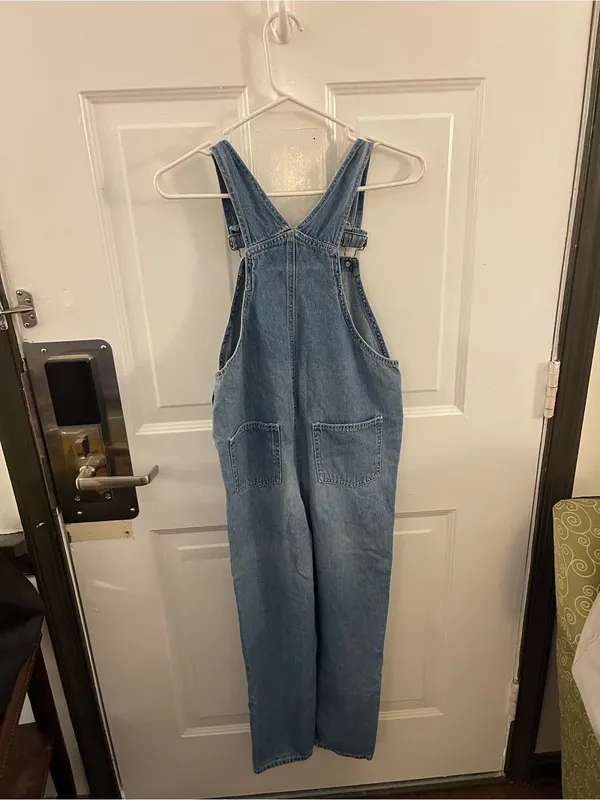 Disney Vintage Winnie the Pooh Light Wash Denim Overalls w/ Embroidered Patch - Size 14 - Image 2
