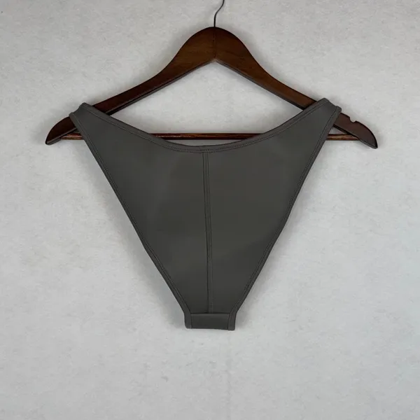 SKIMS Rubberized Scuba Swim Tanga Bikini Bottom Large Grey Chalk Cheeky NWOT - Image 3