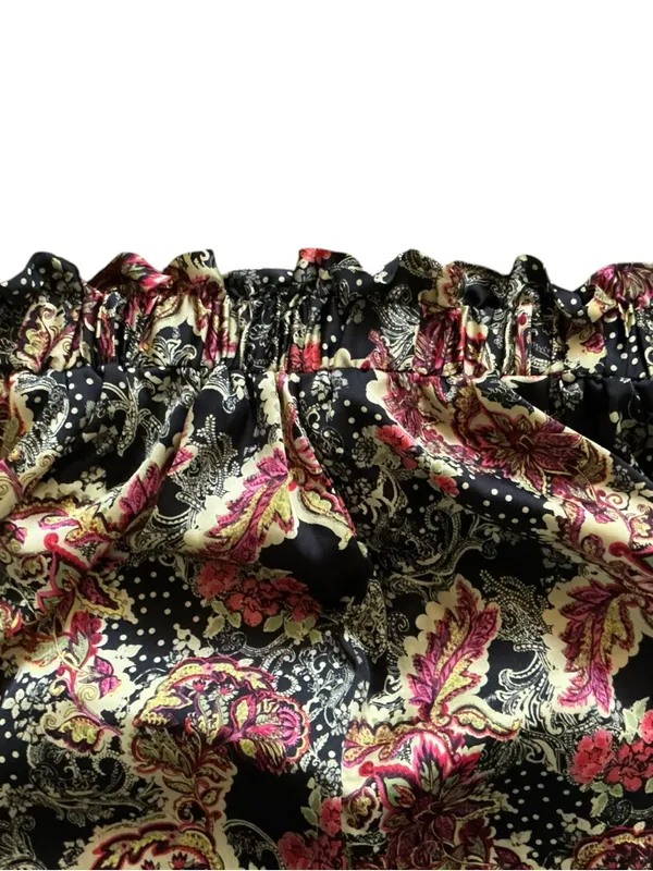 Free people goddess lounge pants size s satin x-wide leg floral paisley print - Image 4