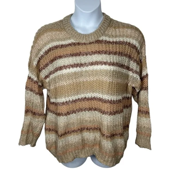 American Eagle Oversized Striped Chunky Knit Sweater | Small - Image 12