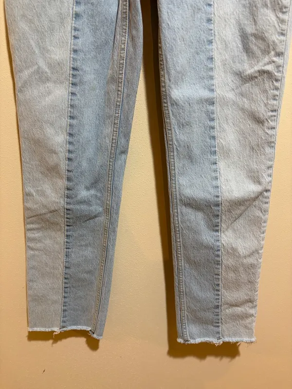 Abercrombie & Fitch Curve Love 90s Straight High Rise Jeans Two Tone 24/00 LONG - Image 9