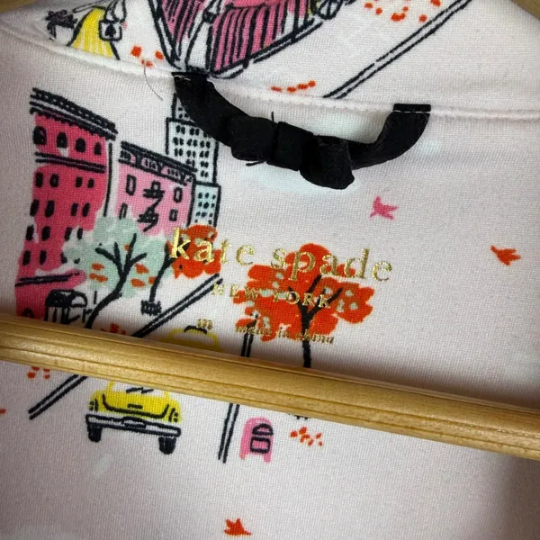 Kate‎ Spade New York Cityscape Pajama Top Small Button Down Lounge Comfy Sleep - Image 6