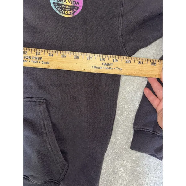 PuraVida Gray Hoodie Hooded Logo Sweatshirt Women's‎ M - Image 6