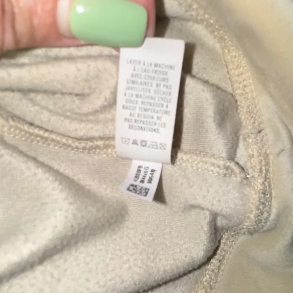 72‎ | OFFLINE by Aerie Velour Cropped Hoodie Oatmeal Womens XL Y2K Cozy - Image 6