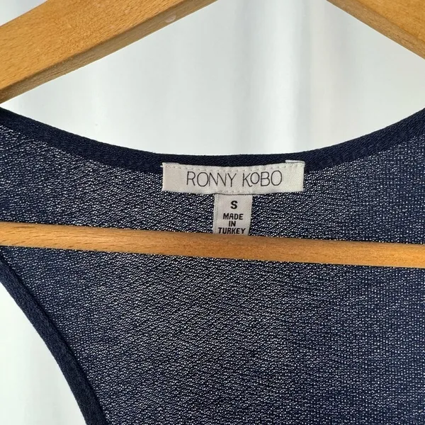 Ronny Kobo Yelena Sleeveless Jumpsuit in Navy Blue Size Small‎ - Image 5