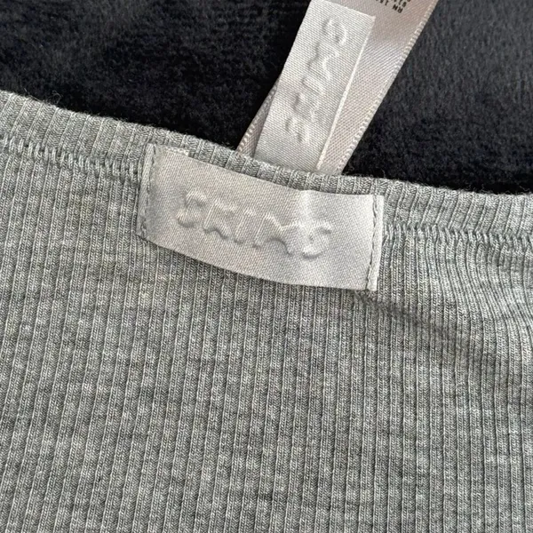 Skims Soft Lounge Ribbed Tank Top Heather Gray Size XS - Image 6