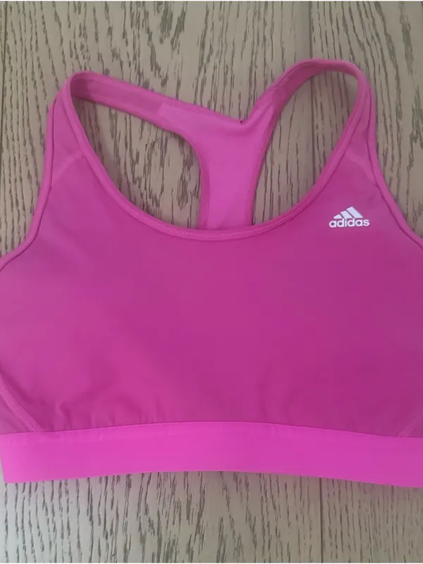 adidas Bright Pink Racerback Performance Sports Bra - Image 6