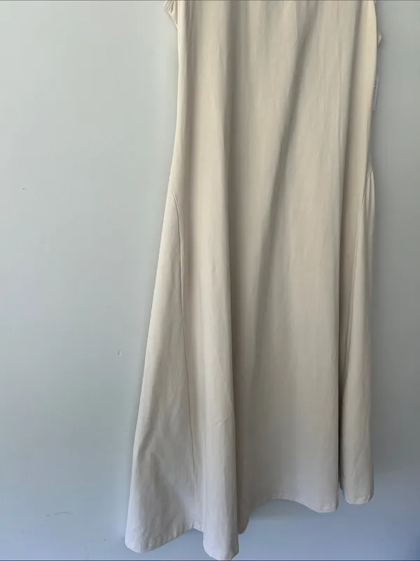 Old Navy |Light Cream Scoop Neck Cap Sleeve Dress sz L - Image 4