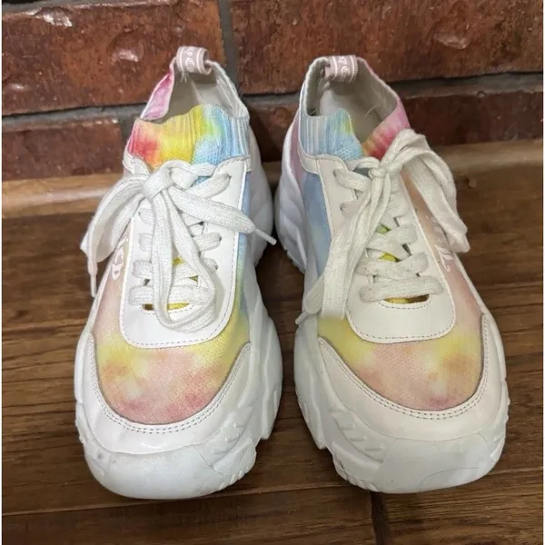 Chic Juicy Couture Multicolor Watercolor Low-Top Sneakers Size 7‎ Sweet - Image 5