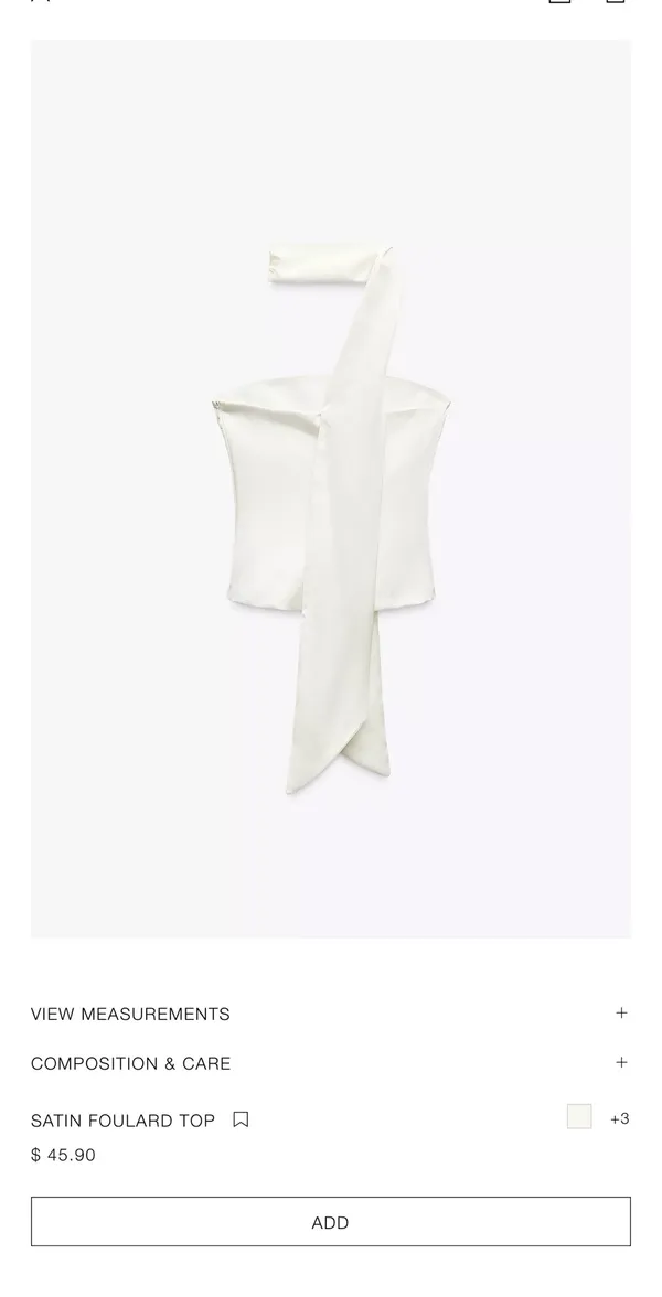 ZARA Satin Foulard Top - Image 2