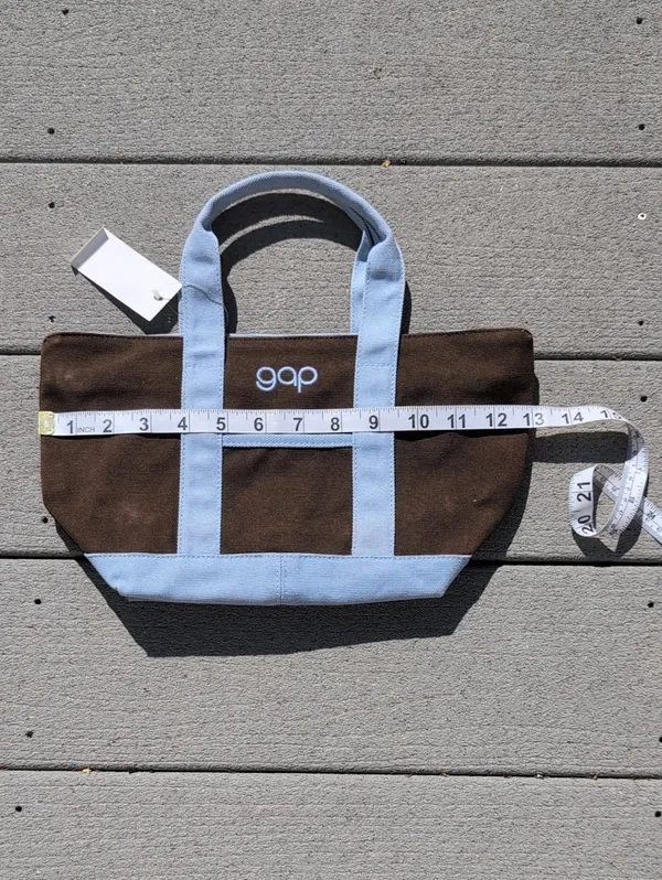 NWT GAP Brown Canvas Mini Tote | Gap Zipper Top Mini Canvas Tote - Image 11