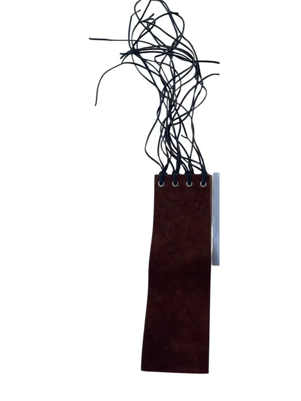 Handmade Brown Suede Corset Belt With Black Leather Laces & Grommet Detail 48i - Image 6