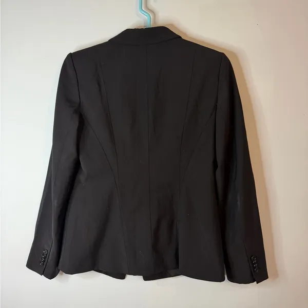 Ann Taylor Black Virgin Wool Blend Blazer Jacket Size 8 - Image 5