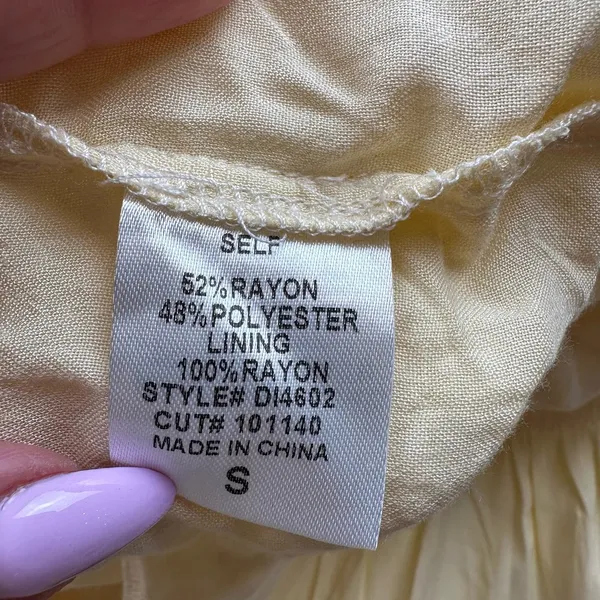 FORE Yellow tiered maxi dress flowy summer dress adjustable straps Size Small - Image 12