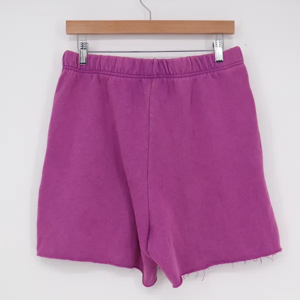 PacSun Magenta Purple Fleece Sweat Shorts Raw Hem High Waist Mens Womens Medium - Image 4