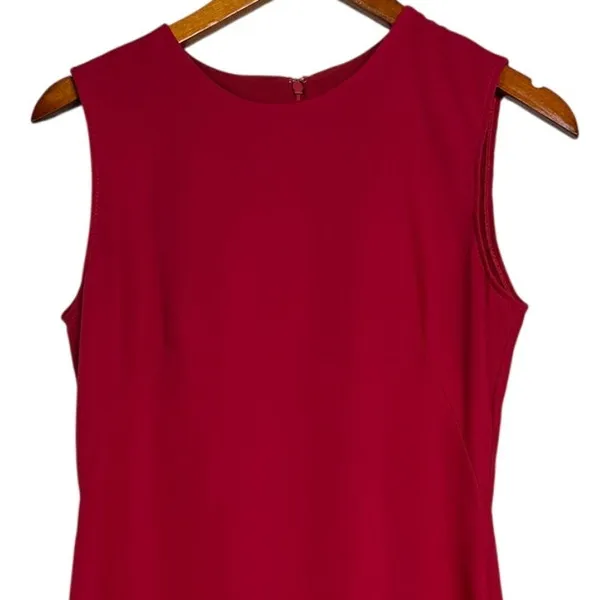 Nha Khanh Sleeveless Asymmetric High-Low A-Line Dress Cocktail Mini Dress 2 Red - Image 3