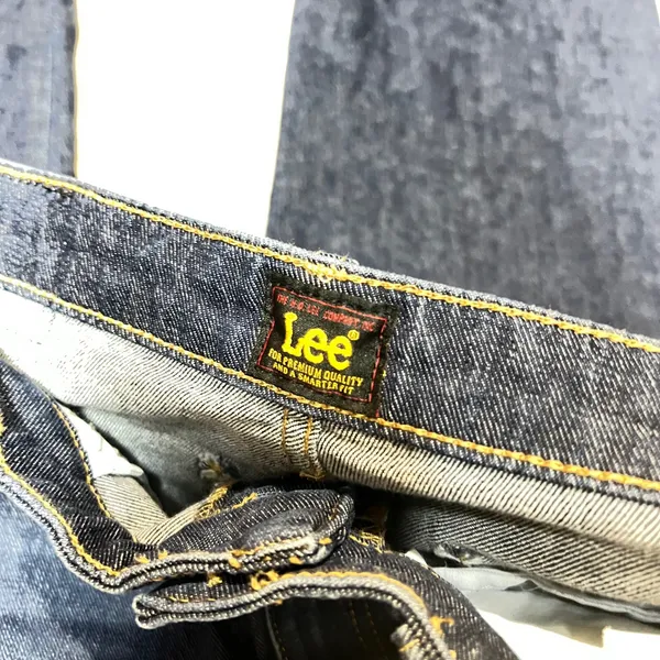 Y2K Lee High Rise‎ Wide Leg Jeans Dark Wash Denim Retro Indigo size 29 Boho - Image 4