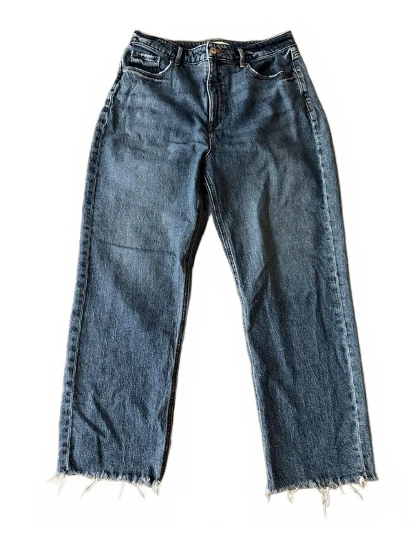 LOFT Women's The Curvy 90's Straight Denim Jeans Size 10 Distressed Grunge Urban - Image 2
