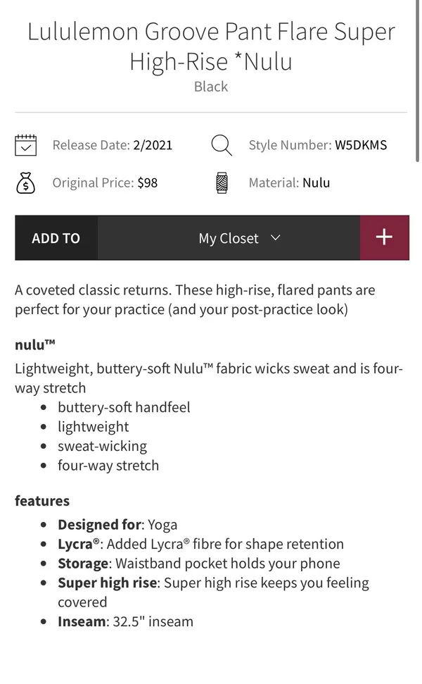 Lululemon Groove Pant Flare Super High-Rise *Nulu Black 4 - Image 10