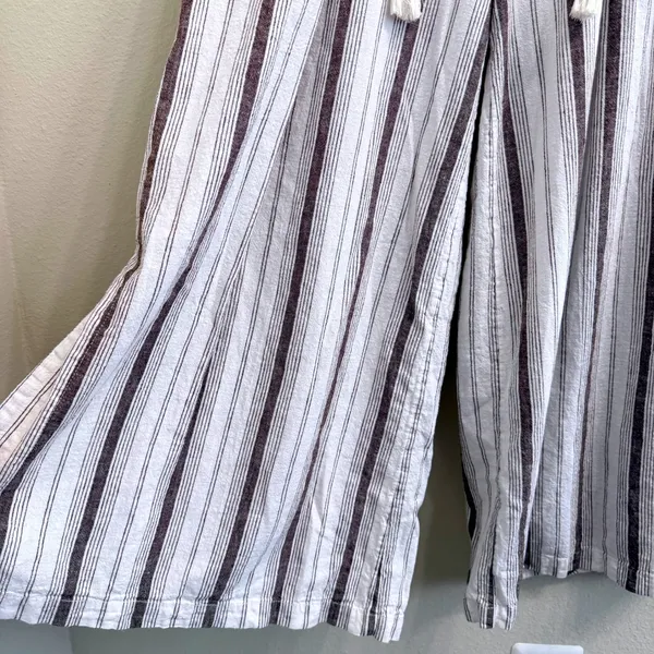 Anthropologie Chiara Corseted Wide Leg Pants Brown Motif Size 0 Linen Cotton - Image 7